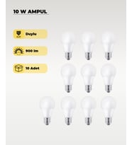 10W Ampul Gün Işığı 4000K  - 10 Adet (Beyaz)