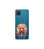 Samsung Galaxy A12 ile Uyumlu Splash Tilki Tasarımlı Şeffaf Silikon Kılıf