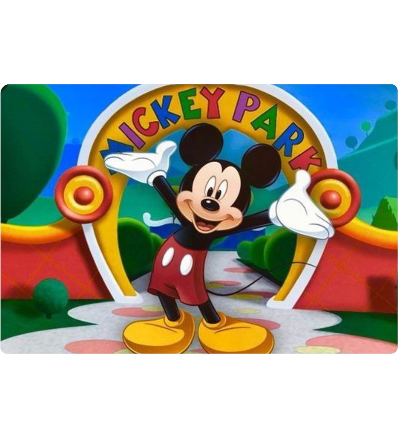 Mickey Mouse Dikdörtgen Pasta Yenilebilir Resim Baskı 28*19 cm