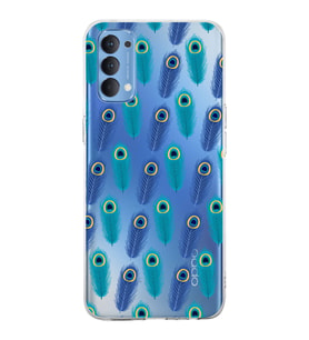 PrintiFy Oppo Reno 4  ile Uyumlu 1mm Slim Fit Nazar Boncuğu 4 Baskılı Şeffaf  Kılıf