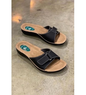 Ceyo 9808-15 Topuk Jelli Anatomik Taban Kadın Terlik Siyah 36-40