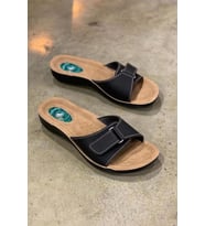 Ceyo 9808-15 Topuk Jelli Anatomik Taban Kadın Terlik Siyah 36-40