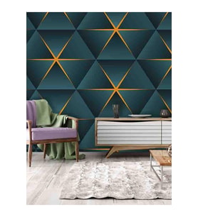 Dreamwall 3D Geometrik Yıldız Desenli Silinebilir Tekstil Duvar Kağıdı (Çok Renkli)
