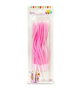 Makaron Pembe Burgulu Uzun Mum 12 li