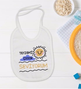 BK Kids Teyzemi Çok Seviyorum Tasarımlı Bebek Mama Önlüğü - Model 1