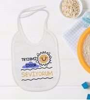 BK Kids Teyzemi Çok Seviyorum Tasarımlı Bebek Mama Önlüğü - Model 1