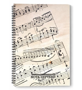 Lexroo A4 Nota Defteri 80 Sayfa Spiral Çizgisiz Müzik Defteri 21x29,7 cm Büyük Boy Nota Kitabı