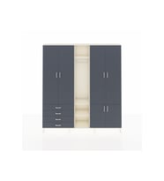 Arges Gardrop 14 Raflı 4 Çekmeceli Tek Askılı 220x30x243 Aytaşı-Antrasit