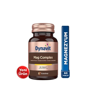 Dynavit Mag Complex 200mg Magnezyum Kompleks 3lü Form (Malat-Sitrat-Bisglisinat) 60 Tab - Magnesium Complex