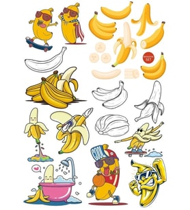 Muz Sticker Set 20 Parça Telefon, Tablet, Defter, Laptop Sticker