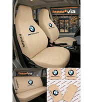 BMW Logolu Oto Koltuk Kılıfı Ön Arka Set – Penye Likralı Universal Koltuk Koruyucu Servis Kılıfı