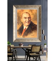 Gümüş Çerçeveli Atatürk Tablo ds206
