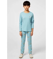 Erkek Çocuk Animal Baskılı Bisiklet Yaka Standart Kol Regular Örme Pijama Takımı Spor %100 Pamuk