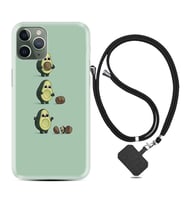 Apple iPhone 11 12 13 14 Pro Max Kılıf Boyun Askılı Silikon Avokadolar1352