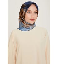 Armine Nostalji Batik Desenli Twill İpek Eşarp 9244D
