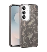 Samsung Galaxy S24 FE Uyumlu Uyumlu Kılıf Airbagli Parlak Taş Detay Tasarımlı Zore Esila Kapak (Siyah)