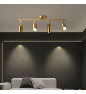 RİOLİGHT MODERN1 MATT ALTIN1 KAPLAMA1 4XGU10 DUYLU 3000K HAREKETLİ BAŞLIK SPOT AMPÜL DAHİLDİR (Eskitme Altın)