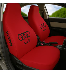 Audi Uyumlu Penye Koltuk Kılıfı Seti Ön ve Arka Oto Kılıf Takımı (Kırmızı)