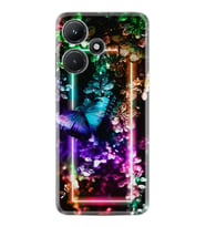 Infınix Hot 30i Kılıf Silikon Desen Özel Seri Butterfly Neon 1684