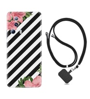 Xiaomi Mi 13 Lite Kılıf Resimli Boyun Askılı İpli Desenli Silikon Strip Flowers 2 1409