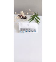 HALKA ÇELİK KÜPE 6'LI NAZAR BONCUKLU SİLVER 316 L 1. SINIF KOMPLE  ÇELİK KIKIRDAK KULAK DELME KÜPESİ