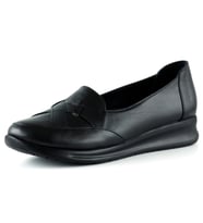 Erkan Saçmacı Mammina Siyah Hakiki Deri Çapraz Bant Detaylı Slip-On Günlük Ayakkabı