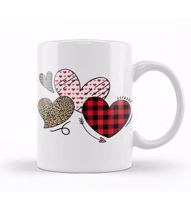 Girls Valentines Day S Hearts Love Leopard Plaid Kids Kupa Bardak Porselen