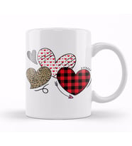 Girls Valentines Day S Hearts Love Leopard Plaid Kids Kupa Bardak Porselen