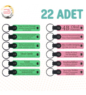 Fıstık Yeşili & Pembe, Yılbaşı Kutlamalarına Özel Hatıra, 22’li Set, Tarih ve İsimli Deri Hatıra