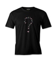 Kalp Soru İşareti Siyah Erkek Tshirt