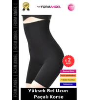 #Korse Lazer Kesim İz Göstermez Toparlayıcı Kaymaz Kadın Yüksek Bel Uzun Paçalı Korse - 2 Adet (Siyah)