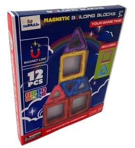 12 Parça Manyetik Bloklar Magnetıc Building Blocks Rengarenk Manyetik Bloklar