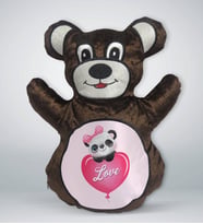 BK Gift Sevimli Panda Tasarımlı Kahverengi Ayıcık Yastık-6