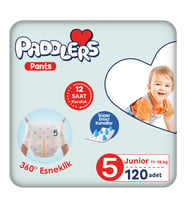 Paddlers Külot Bebek Bezi 5 Numara Junior 120 Adet (11-18 Kg) Ekstra Aylık Paket