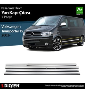 VW T5 Transporter Krom Yan Kapı Çıtası 7 Prç 2003-2010 (U.Ş)