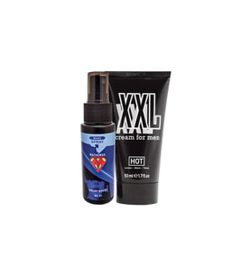 Machoman 60 ml Erkeklere geciiktirici Sprey + Hotxxl Erkek Penis Geliştirme Kremi