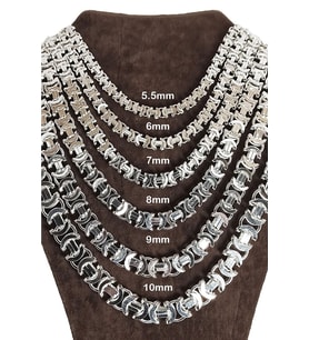 10mm Euro Kral Zincir 925 Ayar Erkek Gümüş Kolye