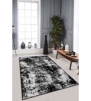 Siyah Sade Desensiz Kaymaz Tabanlı Dekoratif Halı AR480 - 100 x 160 cm
