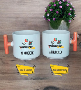 Muhasebeci Kupa Bardak T Turuncu Kulplu Muhasebeciye Hediye