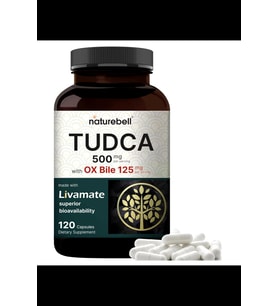 NatureBell TUDCA 500mg with OX Bile 125mg  İle Daha İyi Sindirim Daha İyi Emilim 120 Capsul.Usa Amazon Best Seller.3946 (Renksiz)