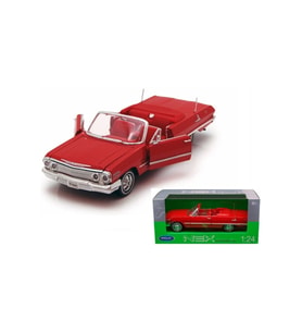 Welly 1/24 1963 Chevrolet Impala 22434 Model Araba (Kırmızı)