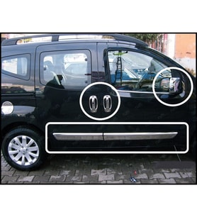 Peugeot Bipper 3lü Krom Set Yan Kapı Çıtası Kapı Kolu Ayna Kapağı