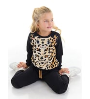 Peluş Leopar Kız Çocuk Eşofman Takım