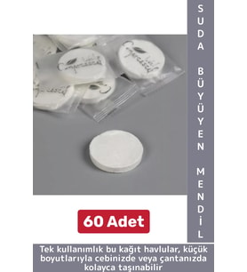 Gündelik Cep Çanta Boy Ofis Seyahat Hijyenik Tek Kullanım Suda Büyüyen Sıkıştırılmış Mendil 60 Adet