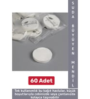 Gündelik Cep Çanta Boy Ofis Seyahat Hijyenik Tek Kullanım Suda Büyüyen Sıkıştırılmış Mendil 60 Adet