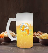 BK Gift Kişiye Özel İsimli Buzlu Cam Bira Bardağı 50cl-112 (Beyaz)