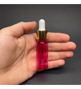 15 Ml Plastik Pembe Şişe Cam Damlalıklı  , Gold Metal Kapaklı , 15 Cc Cam Damlalıklı PE Şişe x 10 Adet