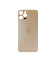 Uyumlu İphone 11 Pro Max Arka Kapak Lazer Kesim ( Pil Kapağı )  Cam -- Gold