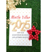 Mutlu Yıllar - 5 Adet Kırmızı Nar Yıldız Anahtarlık Yılbaşı Hediyesi - 