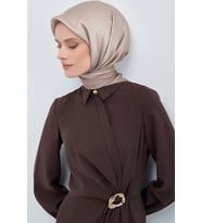 Armine Saf İpek Sura Eşarp-2026 İlkbahar-Yaz- 952600D (Vizon)